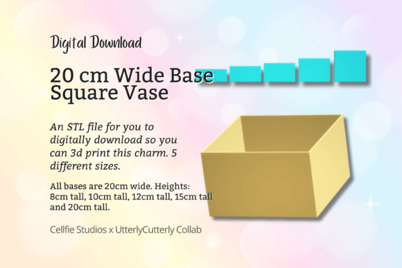 20cm Wide Base, Square Vase STL File - D: A Comprehensive Guide to Modern 3D Printed Decor