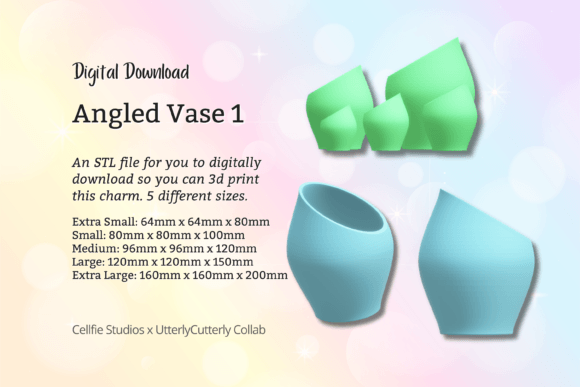 Angled Vase 1 STL File - Digital Downloa