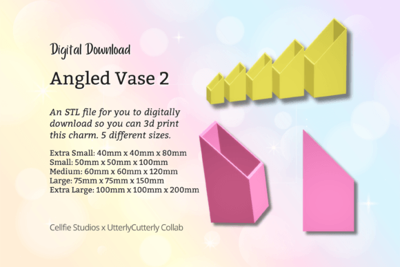 Angled Vase 2 STL File - Digital Download: A Modern Vintage Twist for Your 3D Printing Projects