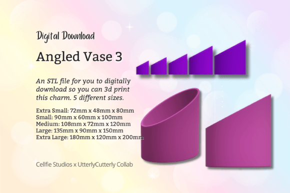 Angled Vase 3 STL File - Digital Download