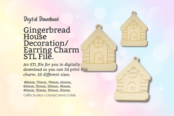 Christmas Gingerbread House Earring Char