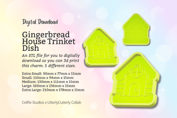 Christmas Gingerbread Trinket Dish STL F