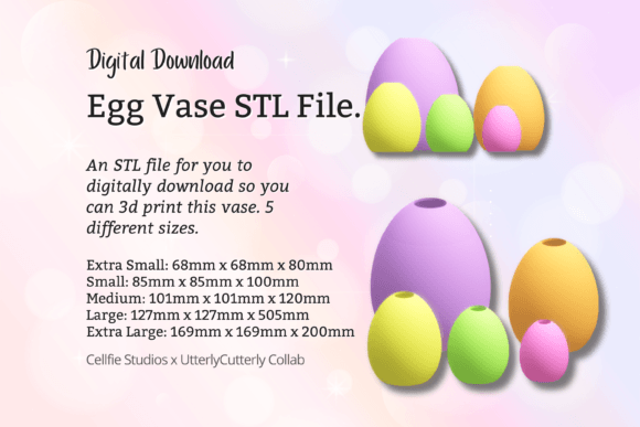 Easter Egg Vase 1 STL File - Digital