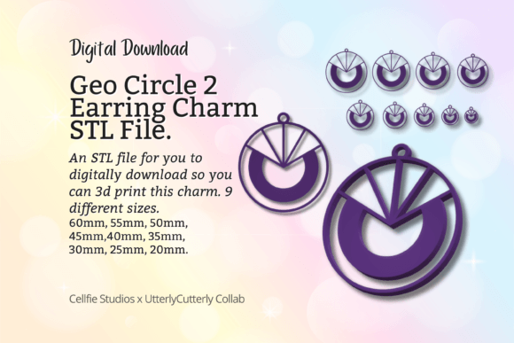 Geo Circle 2 Earring Charm STL File - Di