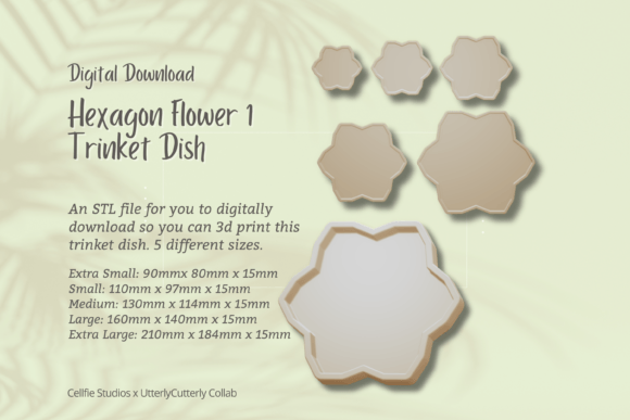 Hexagon Flower Trinket Dish STL File