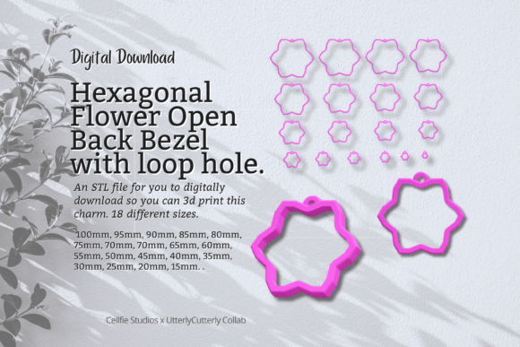 Hexagonal Flower 1 Open Back Bezel with: A Digital Asset for Precision Resin and 3D Printing Workflows