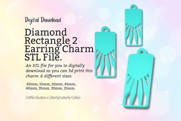 Integrating the Rectangle Diamond 2 Earring Charm STL File into Your Resin and Jewelry Workflow