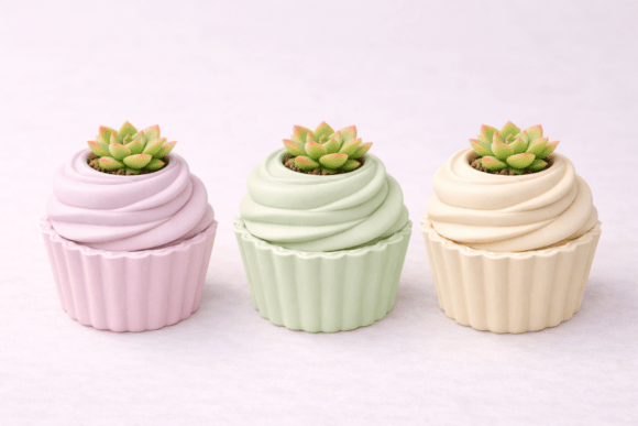 Mini Cupcake Planter STL Tiny Desk Deco: A Practical 3D Printing Asset