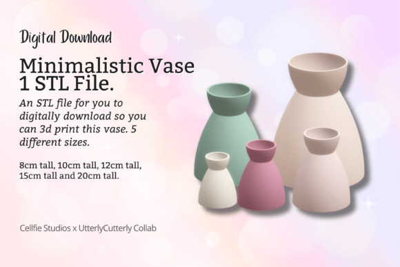 Minimalistic 1 Vase STL File: The Ultimate Digital Download for Home Decor and Creative Projects