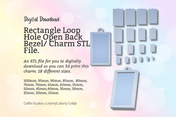 Rectangle 1 Closed Back Bezel STL File