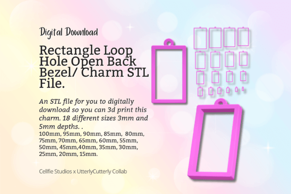 Rectangle 1 Open Back Bezel STL File
