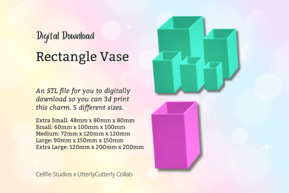 Rectangle 1 Vase STL File - Digital Down