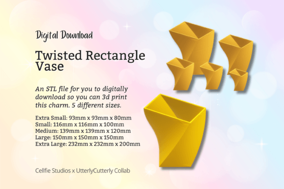 Rectangle Twist 1 Vase STL File - Digita