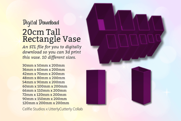 The Modern Minimalist: Unlocking the Versatility of the 20cm Tall Rectangle Vase STL File