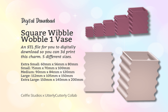 The Square Wobble Vase 1 STL File - Digital: Bridging Retro Aesthetics and Modern Additive Manufacturing