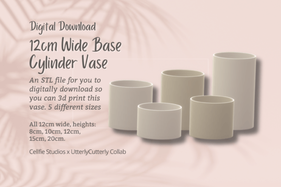 Transform Your Space with the 12cm Wide Base, Cylinder Vase STL File