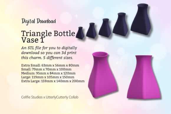 Triangle Bottle 1 Vase STL File - Digita
