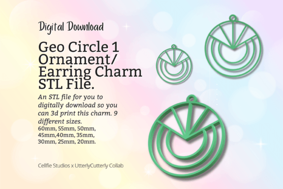Unlock Creative Potential with the Geo Circle 1 Earring Charm STL File - Di