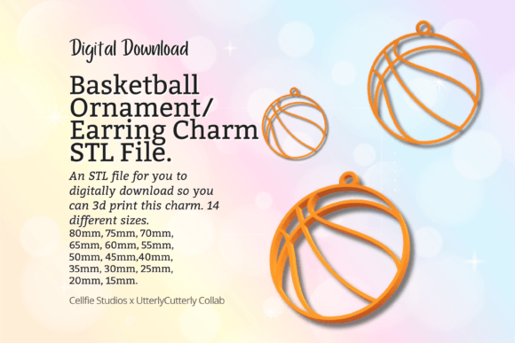Unlock Your Creativity with the Basketball Earring Charm STL File - Digi