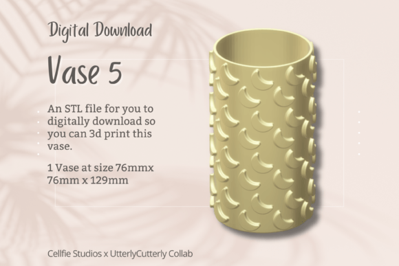 VASE 5 STL FILE - MOON DIGITAL DOWNLOAD